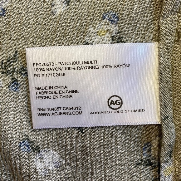 AG Maggie Tank Top, Spaghetti Straps, Floral, Patchouli Multi (Tan), Medium NWT - Picture 11 of 12